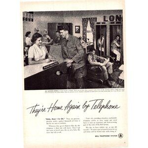 1952 Bell Telephone System Camp Gordon Georgia Phone Center Vintage Print Ad Art